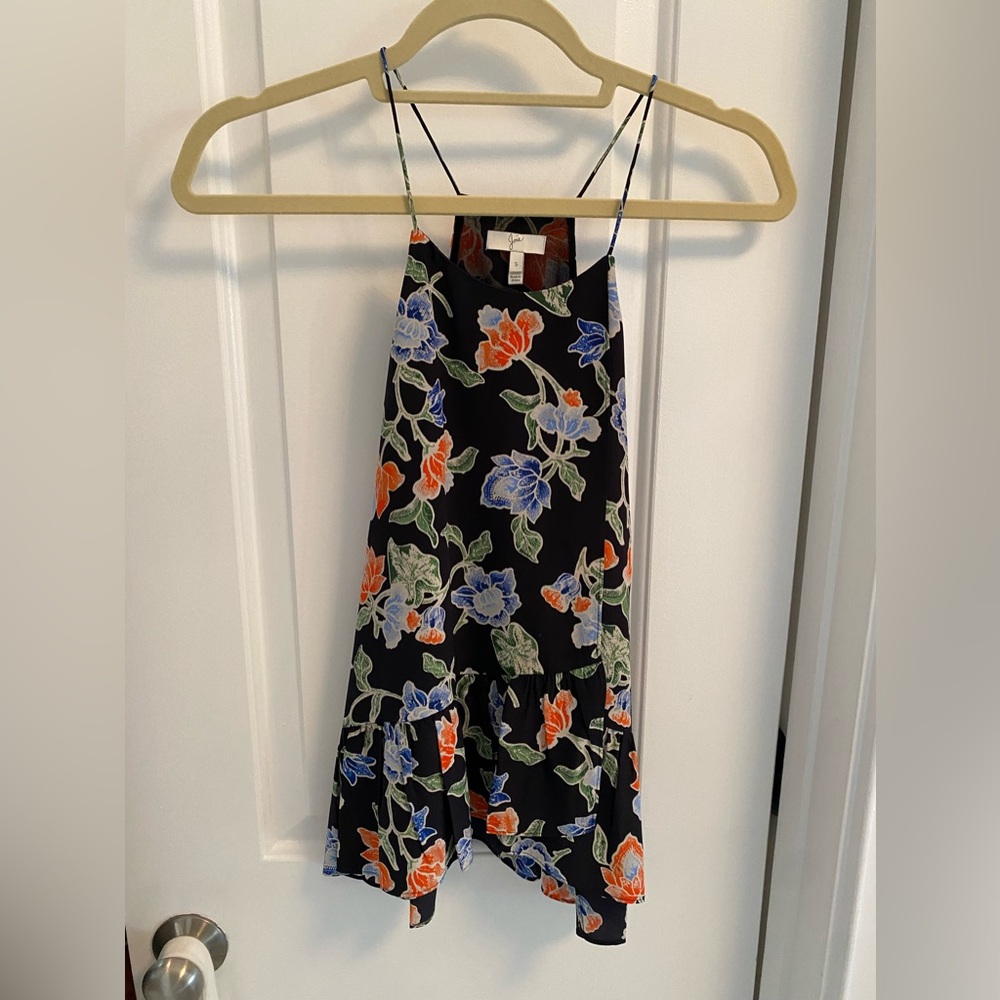 Joie - black floral pattern tank